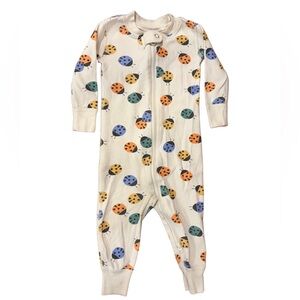 Hanna Andersson Certified Organic Ladybug Print One Piece Pajama 6-12 Months